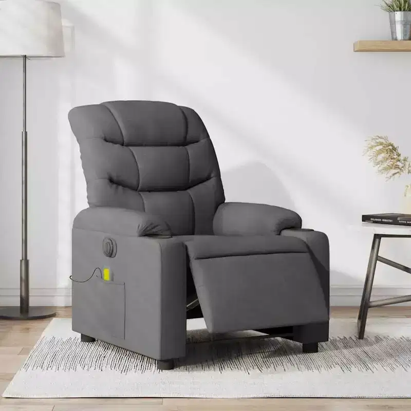 vidaXL Electric Massage Recliner Chair Dark Gray