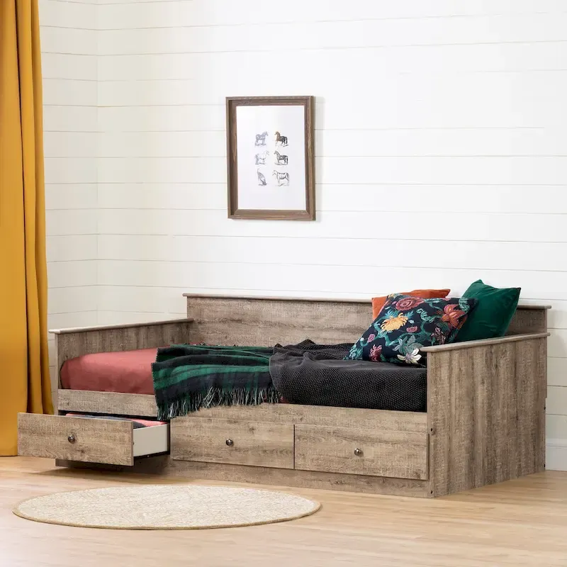 Contemporary Daybed with 3 Storage Drawers – Dual-Function Sofa & Bed, 5-Year Warranty