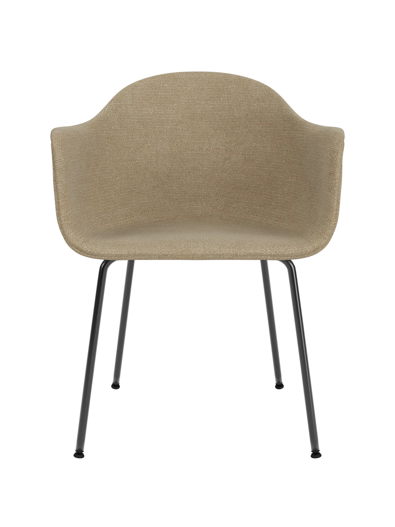 Upholstered Dining Chair, Black Steel Base ¨C High Back, 25mm Foam Seat