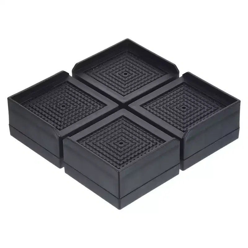 Unique Bargains Square Adjustable Support Block Desk Sofa Table Bed Furniture Risers 4 Pcs