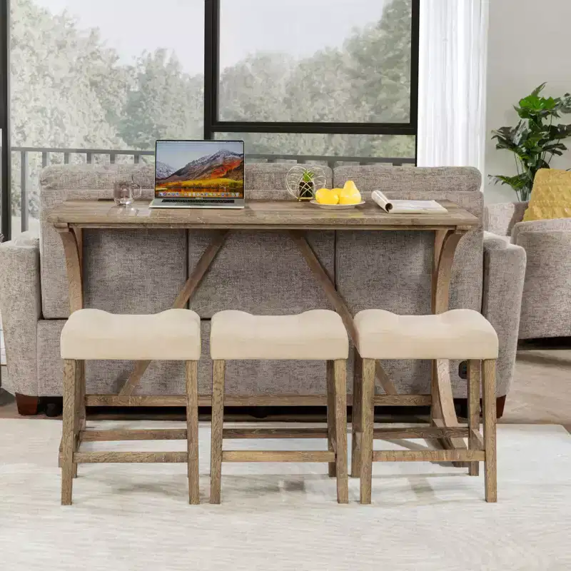 GDFStudio Kittson 4-Piece Bar Table Set with Power Outlet