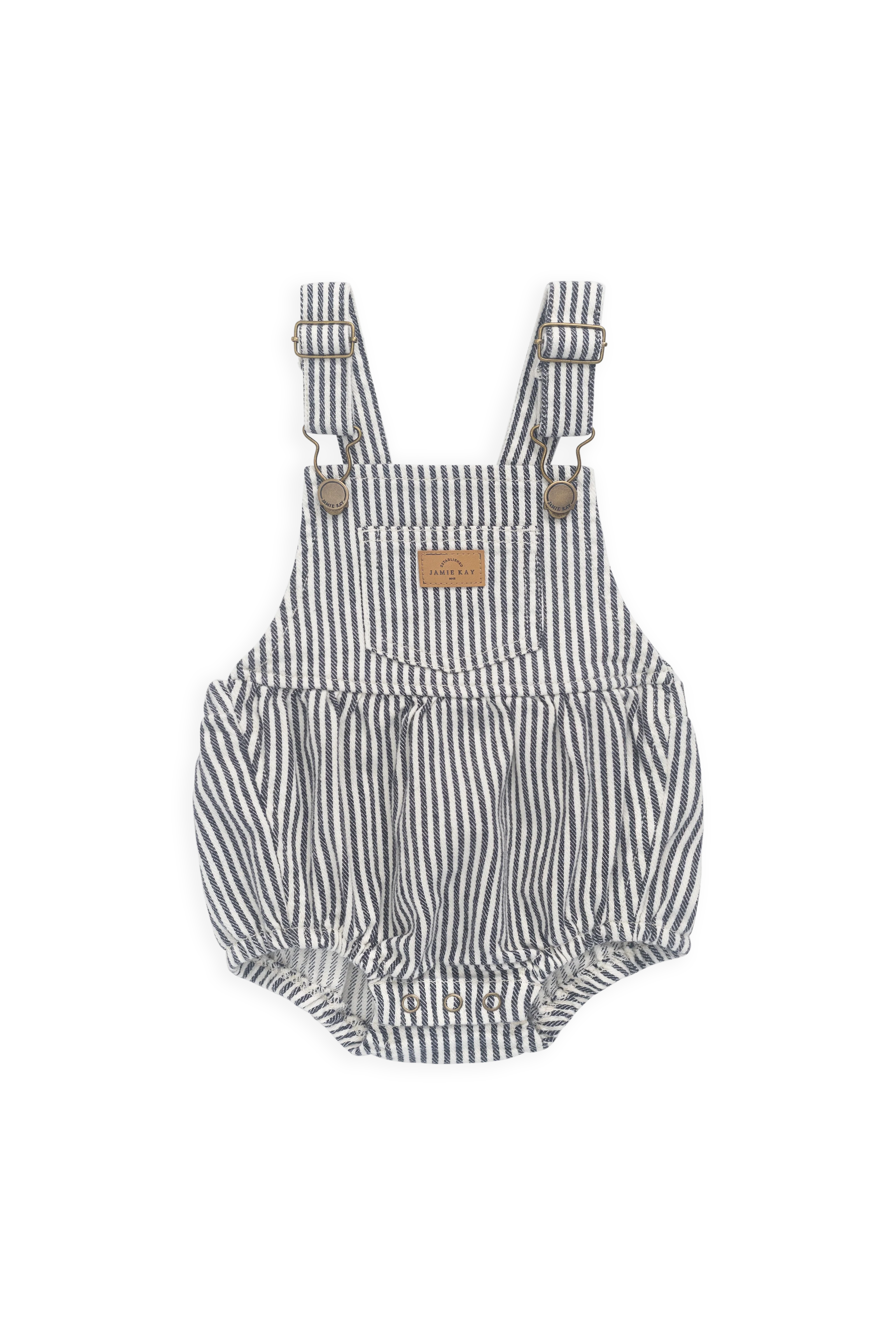 Vintage Sailor Stripe Cloud Cotton-Elastane Playsuit with Adjustable Straps & Snap Buttons for Babies 0M–3Y