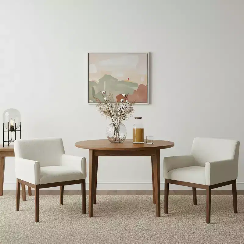 Christopher Knight Home Laure Modern Rubberwood Upholstered Dining Chairs with Arms (Set of 2)
