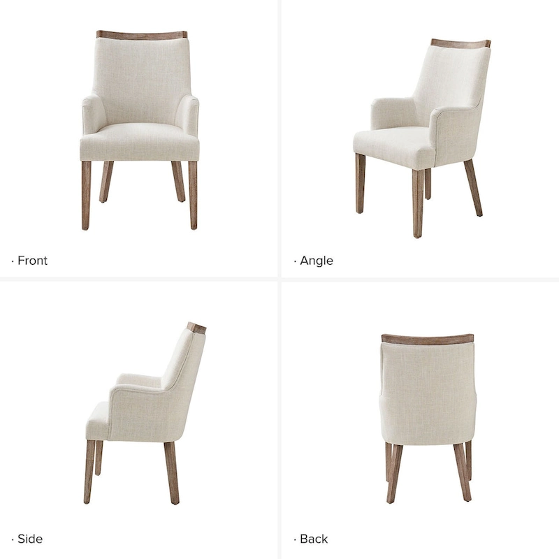 Albert Farmhouse Upholstered Solid Wood Dining Chair Set of 2 by HULALA HOME