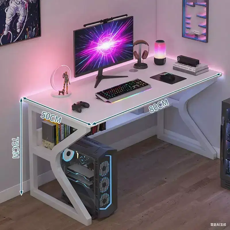 Acekool 31 Small Computer Desk, Modern Writing Table for Home Office, Bedroom, Study or Workstation, Space-Saving, Headphone Hook, White