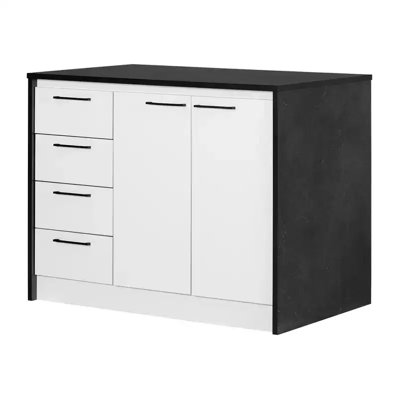 Kitchen Island with Faux Marble Top