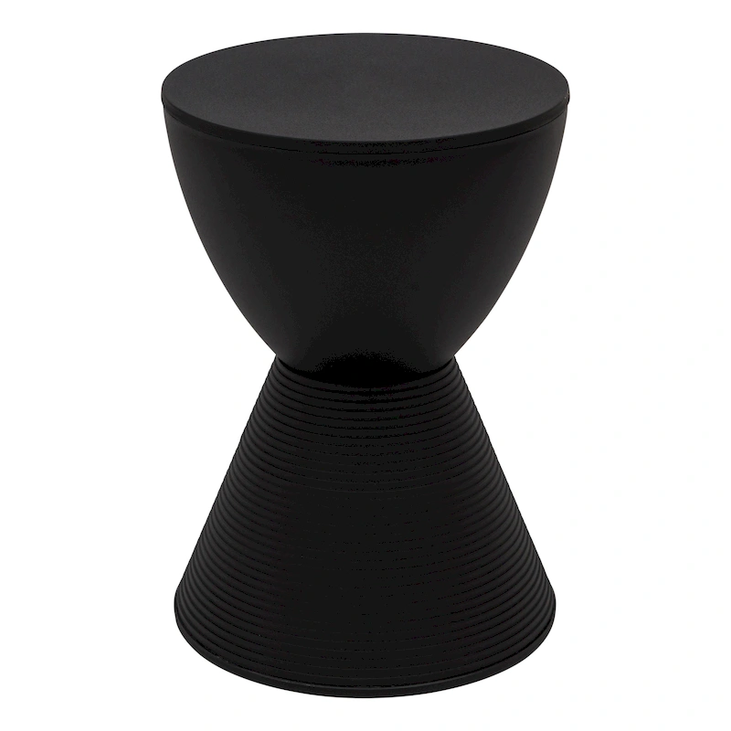 Boyd Round Side Table Ribbed Design Base Accent End Table with Removable Lid for Living Room & Bedroom