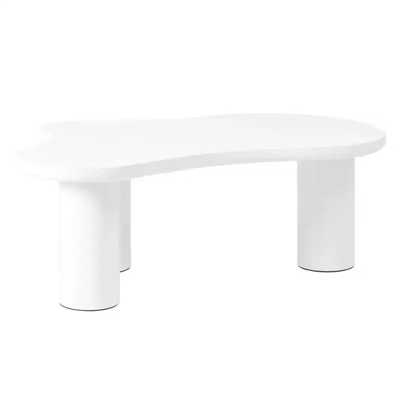Cloud Shaped Coffee Table with 3 Legs, Modern Irregular Center Table for Living Room Bedroom Small Spaces