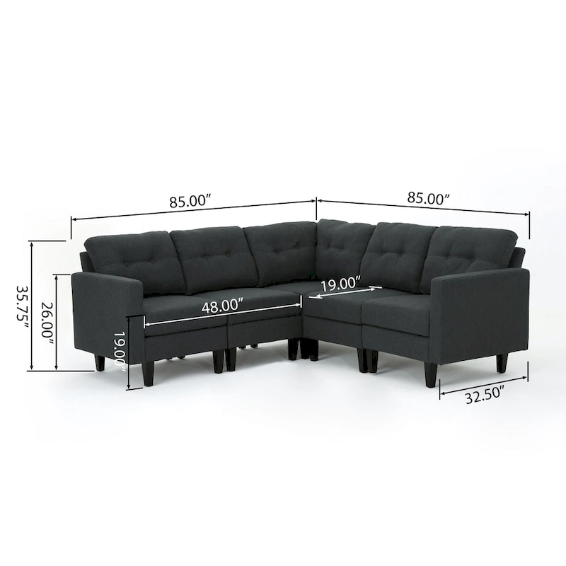 Emmie Mid-century Modern 5-piece Sectional Sofa Set by Christopher Knight Home