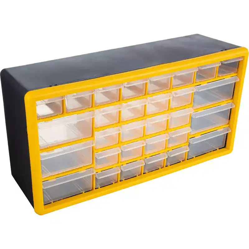 30-Drawer Small Parts Organizer, Desktop Storage for Hardware, Crafts and Tools, Yellow