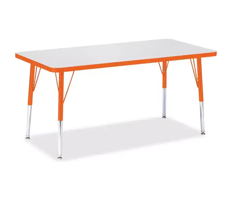 Elementary Height Color Edge Rectangle Activity Table 24 x 48 in, Orange