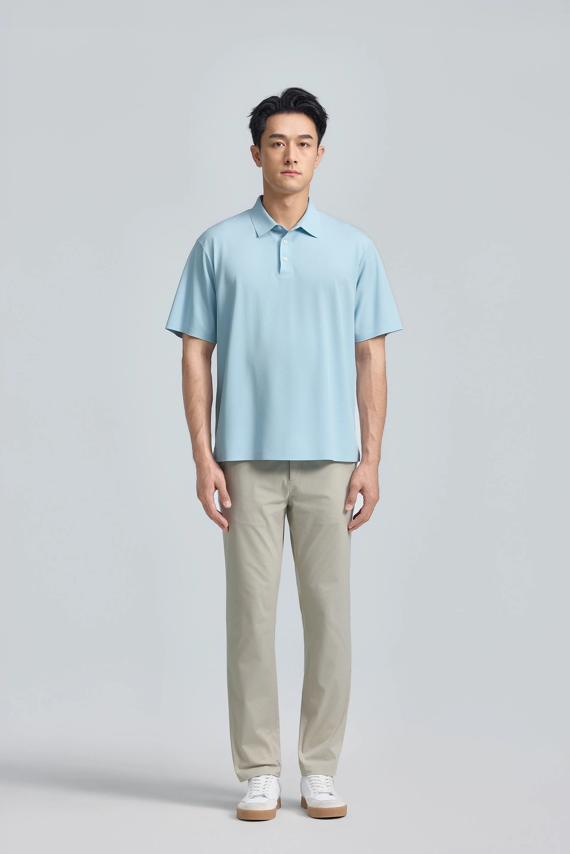 Sharp Pique Polo – Light Blue