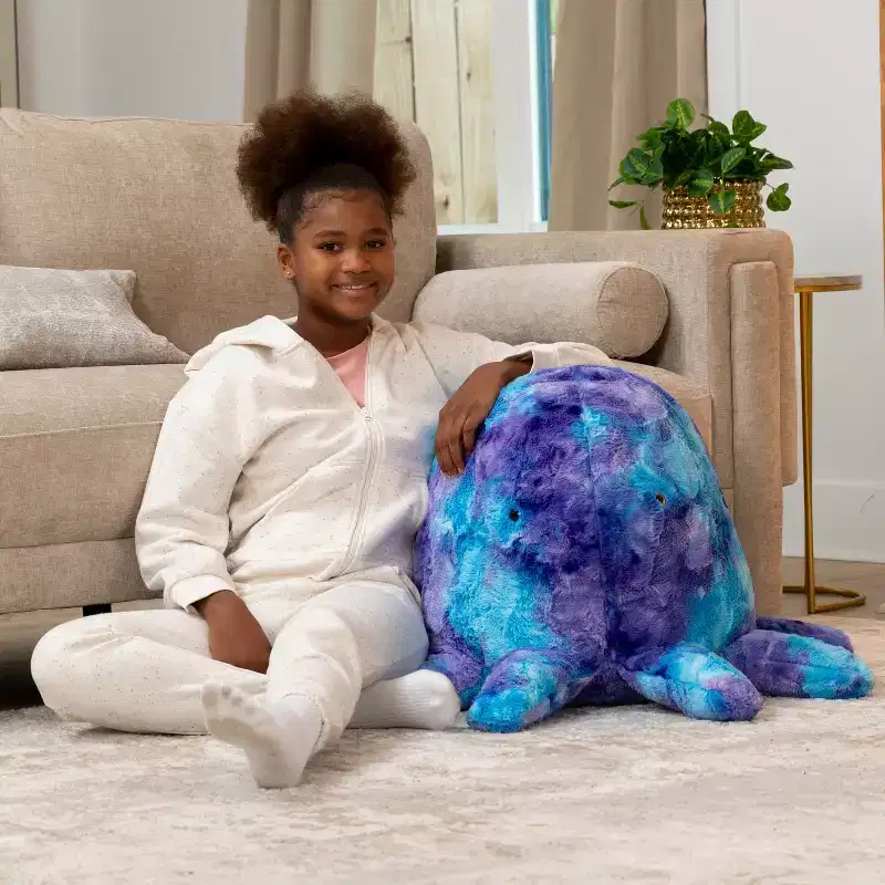 Raven-Symon Huggy the Octopus Sea Buddy Large Kids Stuffed Animal Bean Bag and Pouf