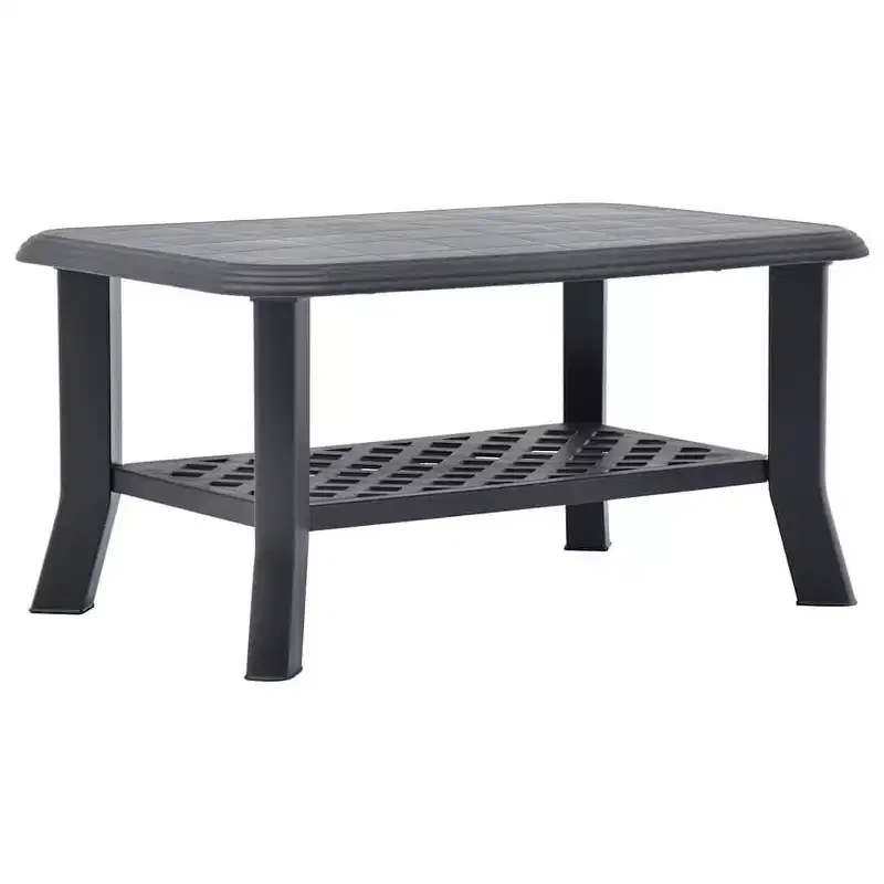 Coffee Table End Table with Storage Shelf, Side Couch Table, Plastic