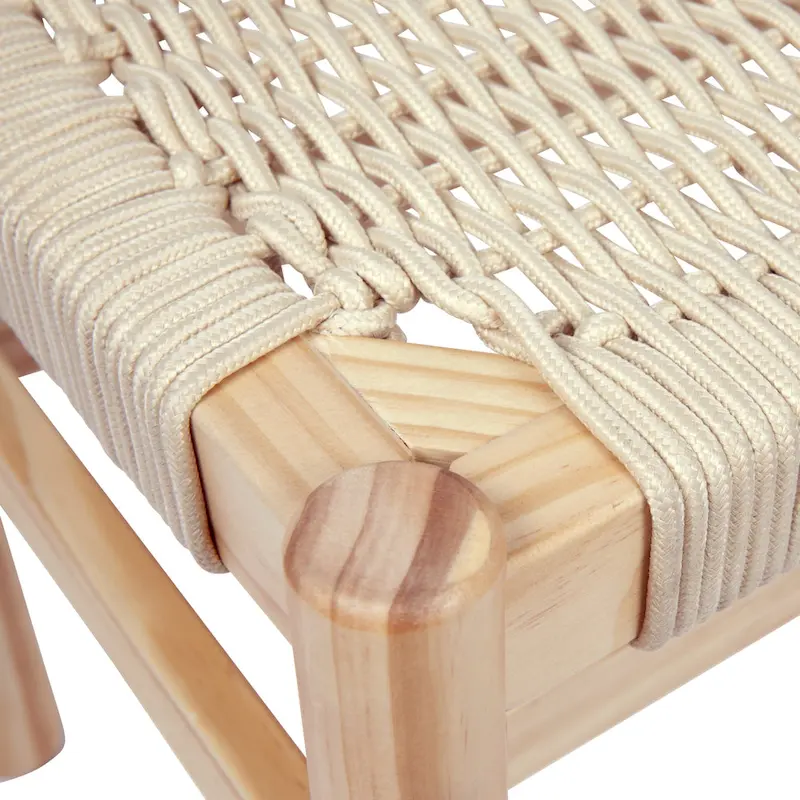 Fernway Solid Wood and Woven Rope Entryway Bench - 43.3L x 15.0W x 18.0H