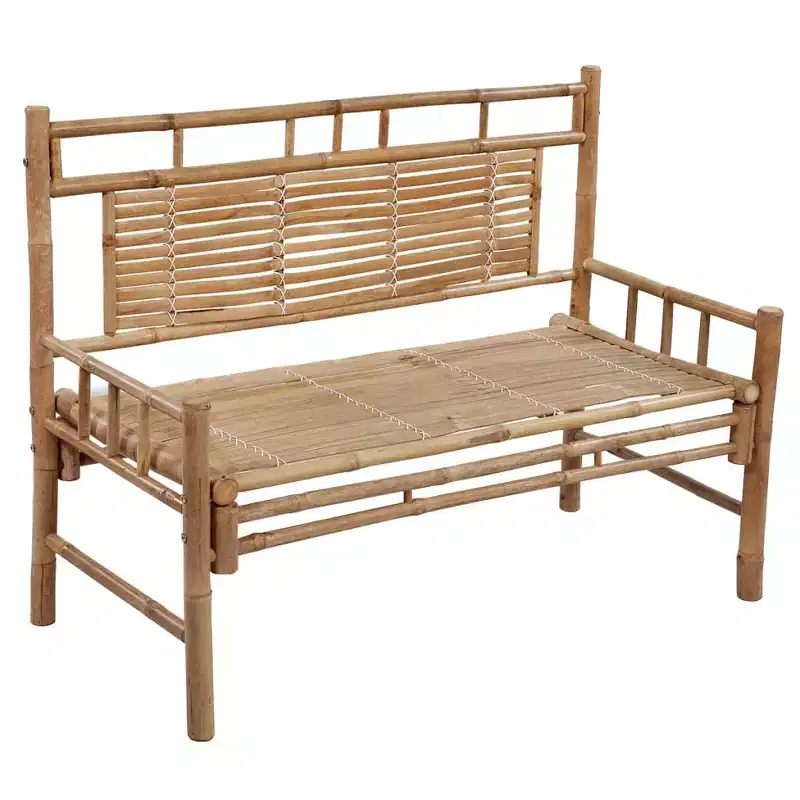 Garden Bench Natural Bamboo Bamboo, 100% Polyester Medium