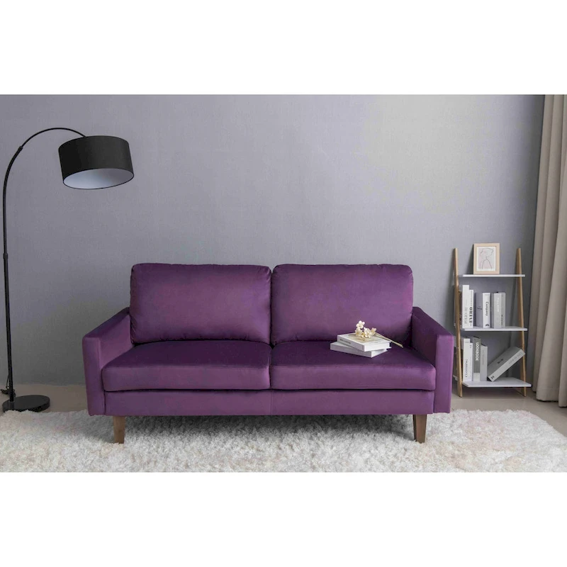 Velvet Square Arm Sofa