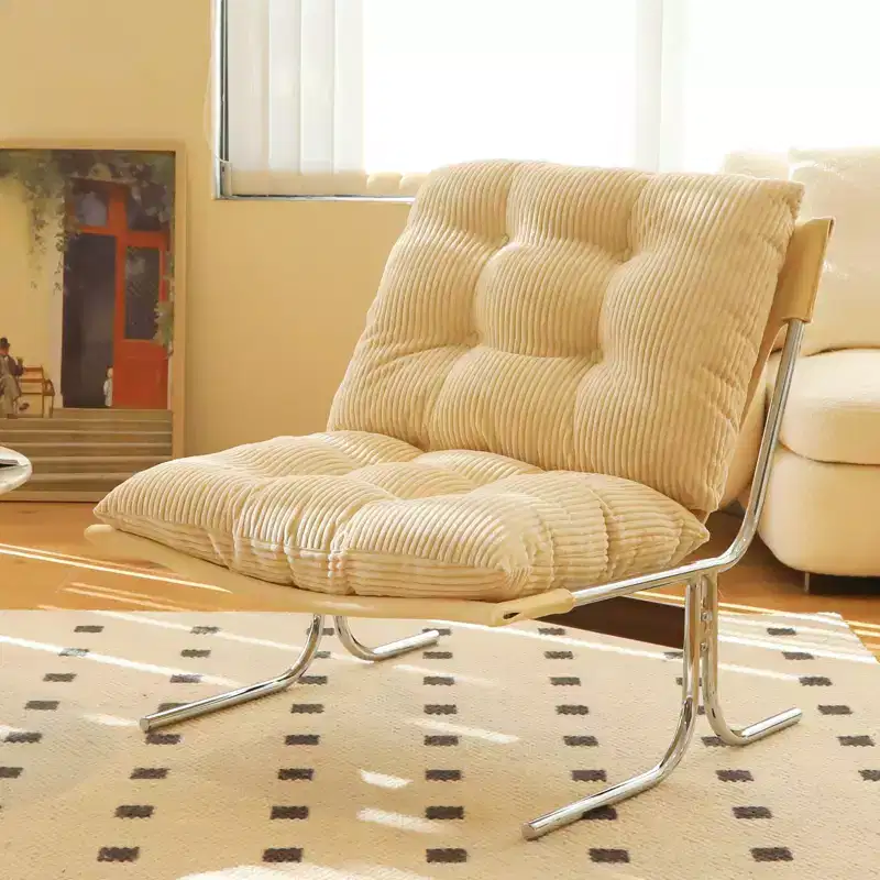 Oversized Modern Accent Chair for Living Room & Home Office - Chrome Metal Frame