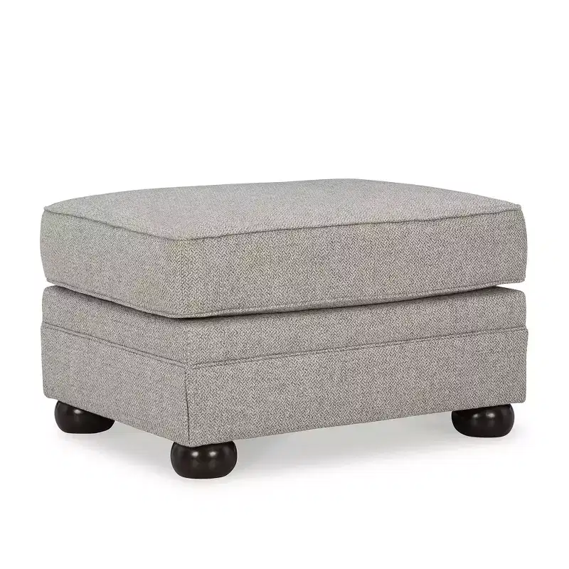 Signature Design by Ashley Gaelon Casual Firmly Cushioned Ottoman with Bun Legs, Gray & Brown