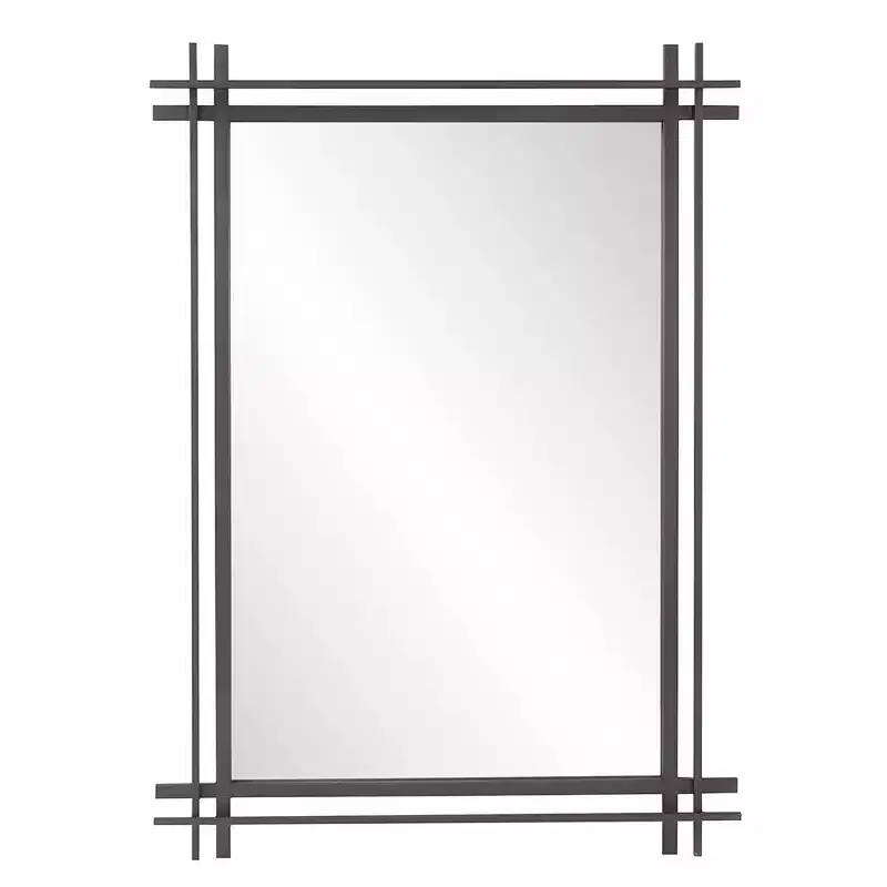 Howard Elliott 27"x38" Gold Leaf Ornate Framed Rectangular Wall Mirror: Modern Style, Polyurethane Frame, No Assembly Required