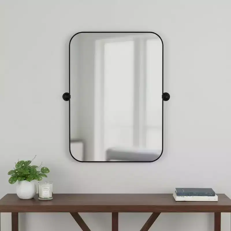 HomeRoots 31 Black Metal Tilting Framed Accent Mirror