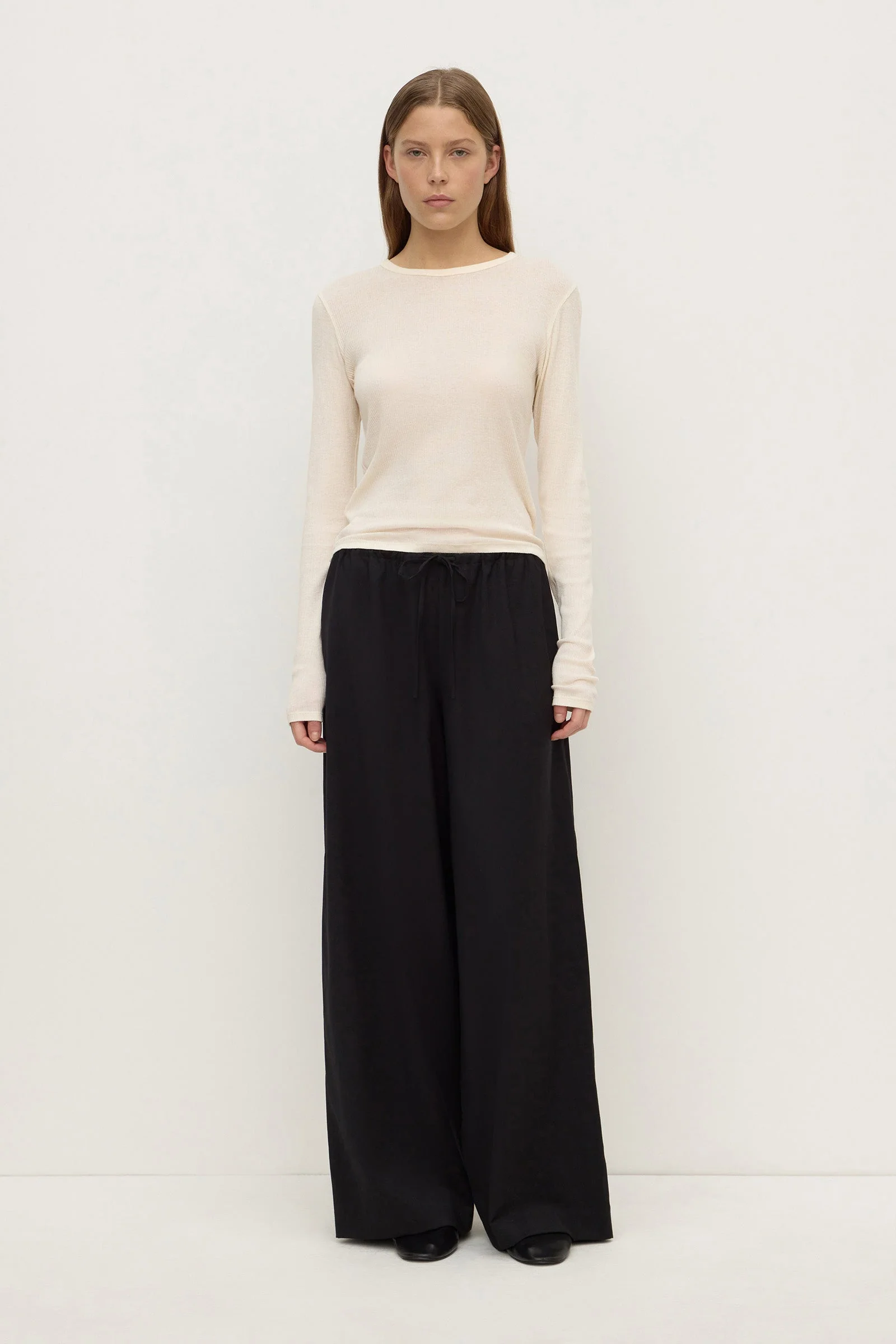 Wool Wide Leg Pant