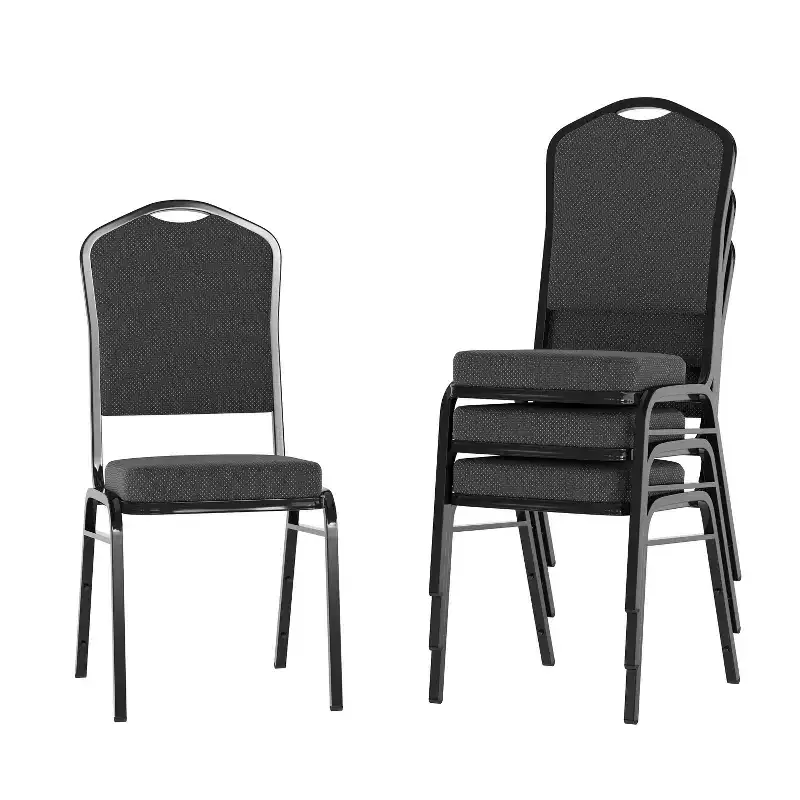 4 Pack Crown Back Stacking Banquet Chair