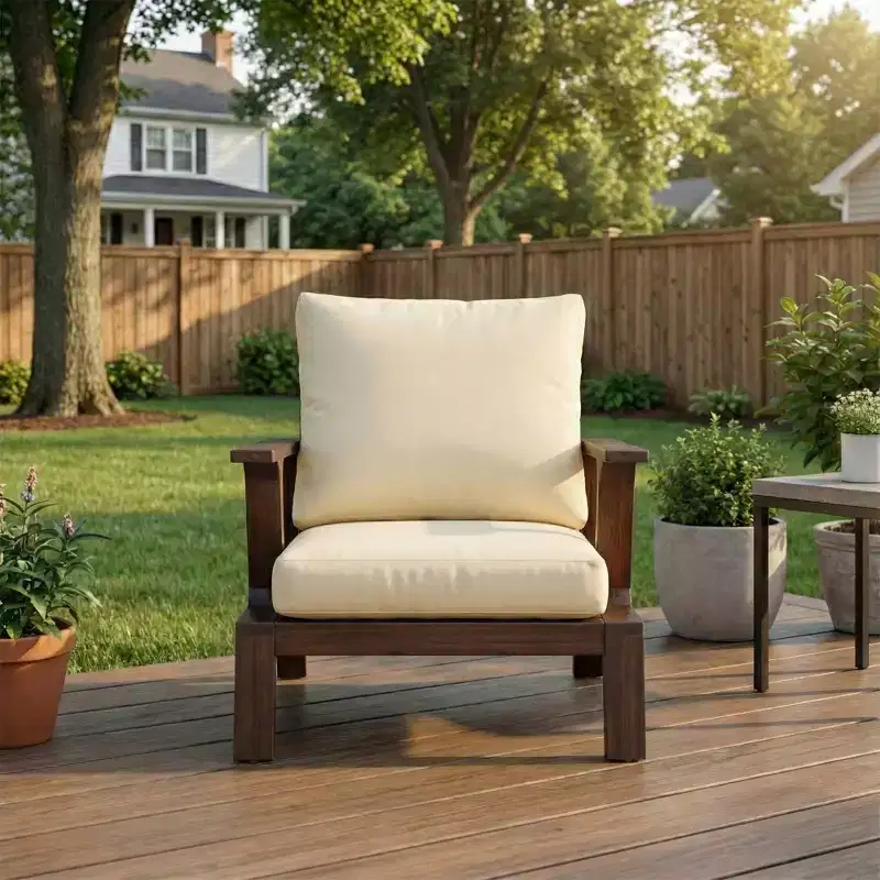 Patio Accent Chair 27.6 Wood Chair Outdoor Lounge Chair for Patios,Gardens