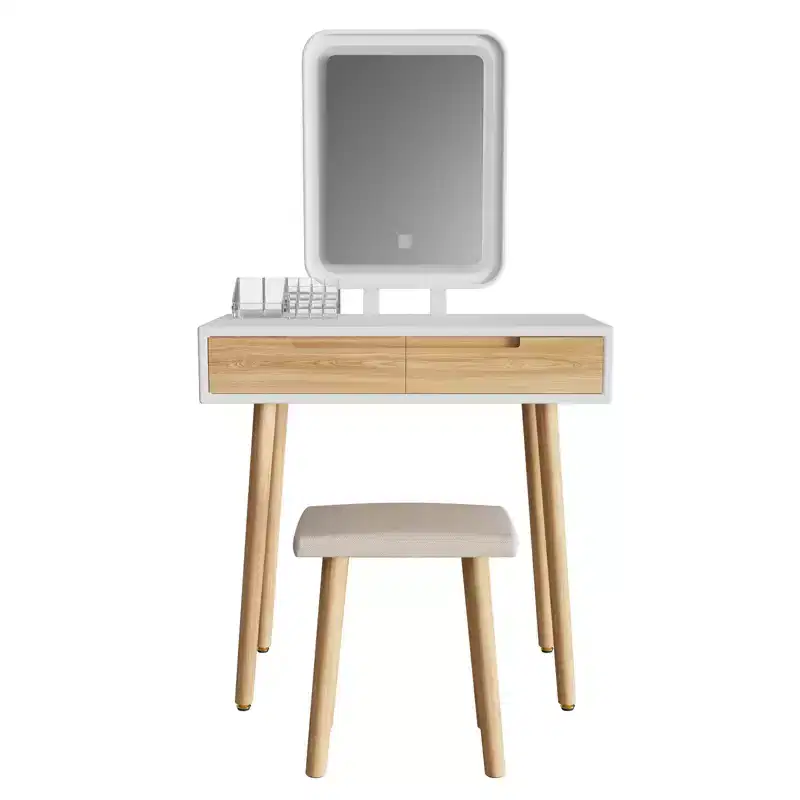 31.5 Natural Wood Makeup Vanity Set