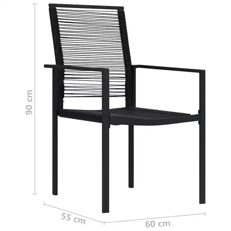vidaXL Dining Set Black Powder-Coated Steel Large Durable Dining Set