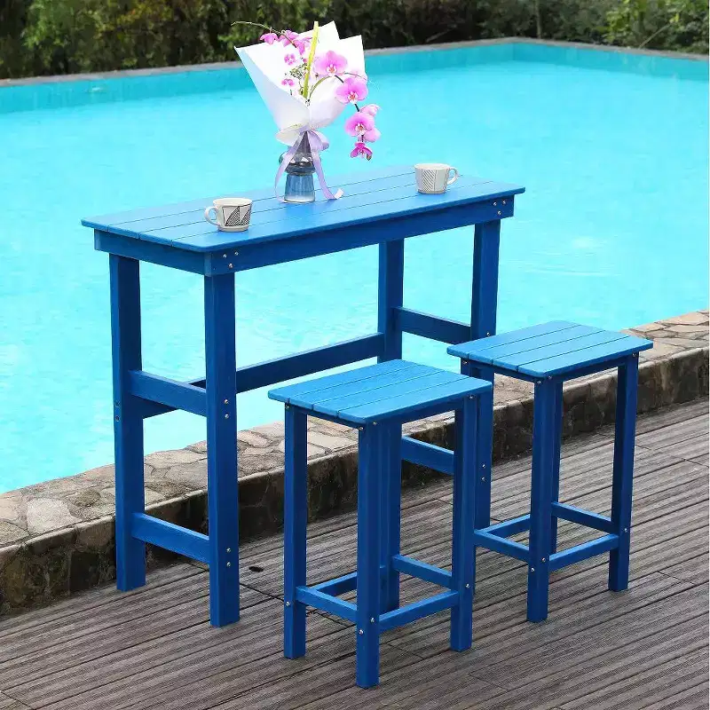 HDPE Outdoor Dining and Bar Chair, Weather-Resistant, Waterproof, Corrosion-Resistant, Low Maintenance for Lawns or Poolside