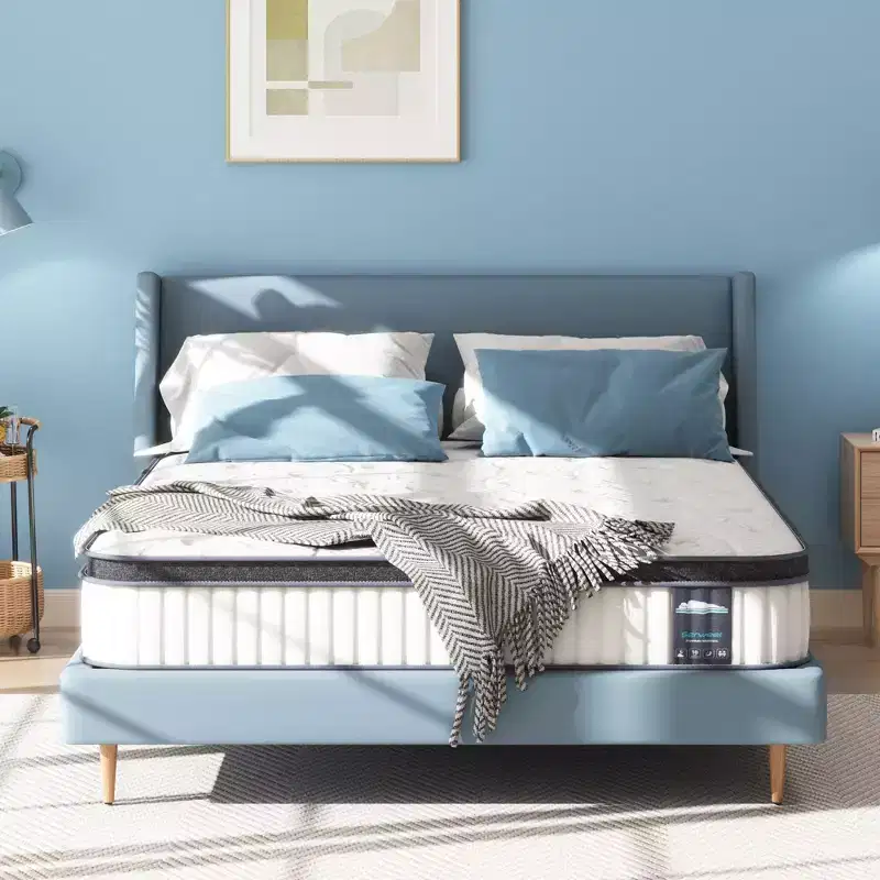 Serweet 8 inch Breathable Hybrid Mattress - Compatible with Platform Bed, Box Spring, or Slat Base