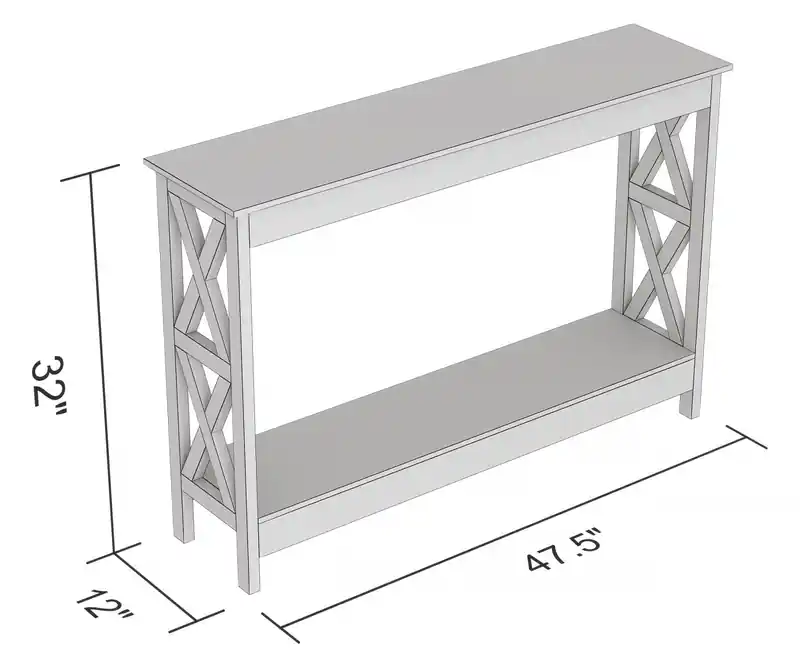 47 Console Table With 1 Shelf - Brown Reclaimed Wood