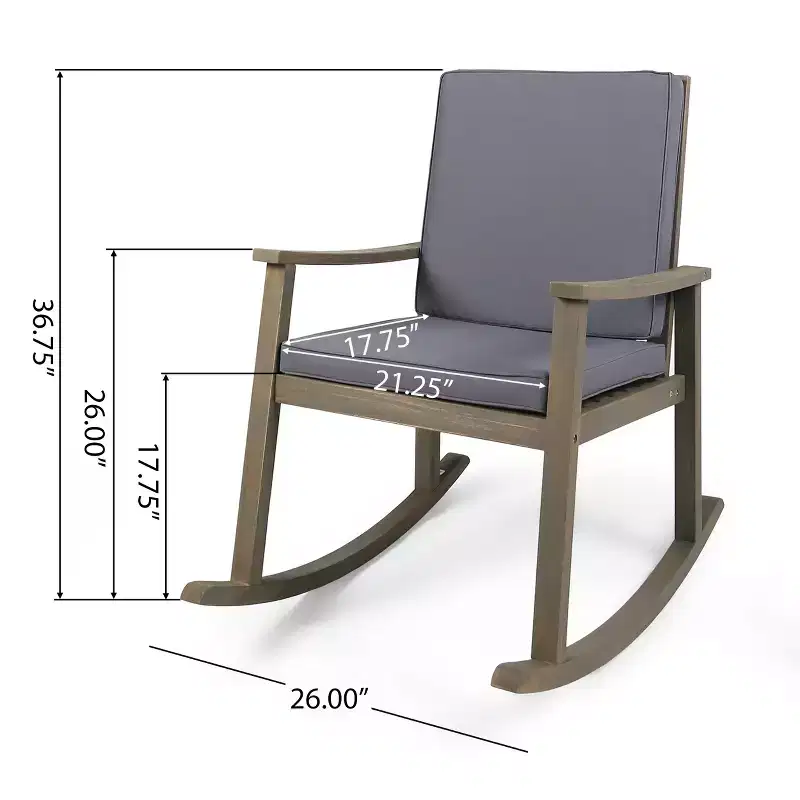 Christopher Knight Home Murad Modern Patio Acacia Wood Rocking Chair with Cushions