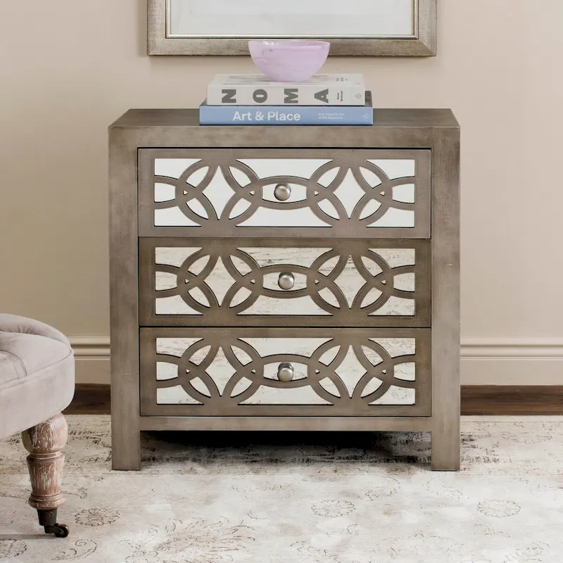 SAFAVIEH Nairne Grey 3-Drawer Chest - 26Wx12Dx28H