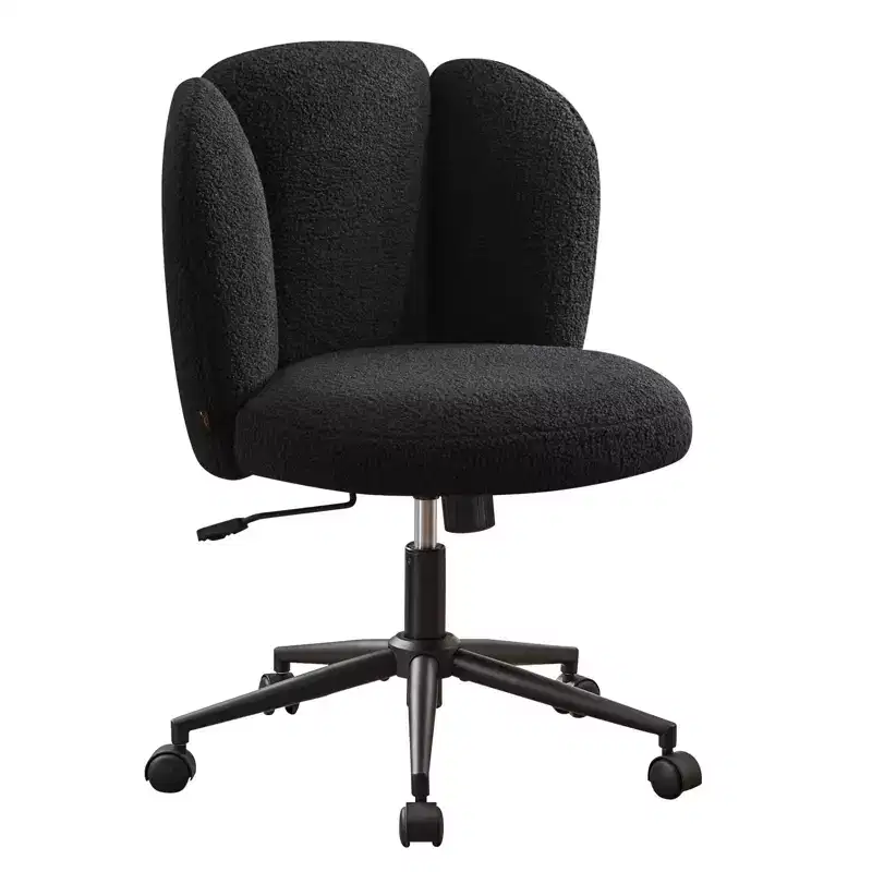 Armless Upholstered Vanity Chair, Boucle Accent Chair for Bedroom, Dressing Room or Home Office
