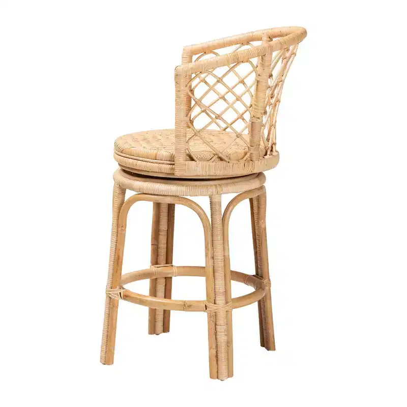 bali &  Rattan Swivel Counter Stool Natural