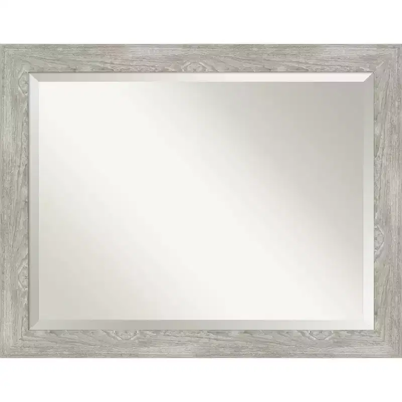 46" x 36" Dove Graywash Framed Bathroom Vanity Wall Mirror -: Modern Rectangle, Wood Frame, Wall Mounted
