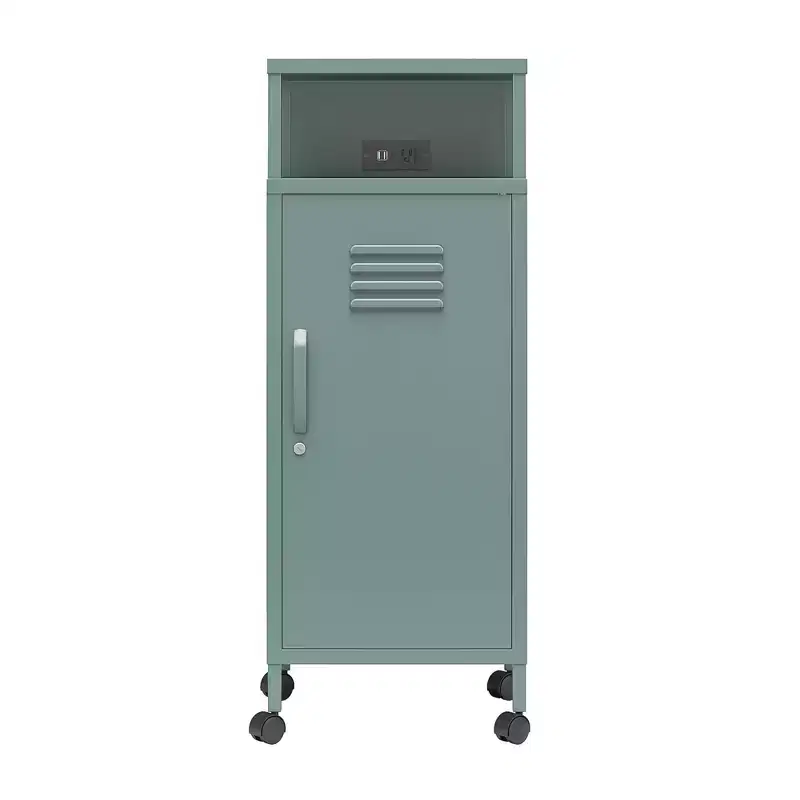 Novogratz Cache Metal Locker-Style Mobile Storage Cart