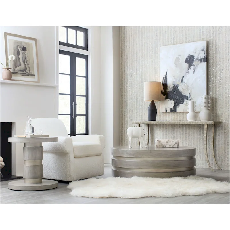 Hooker Furniture 628-85669-00 Sabre 14 Wide Marble Top Metal Console