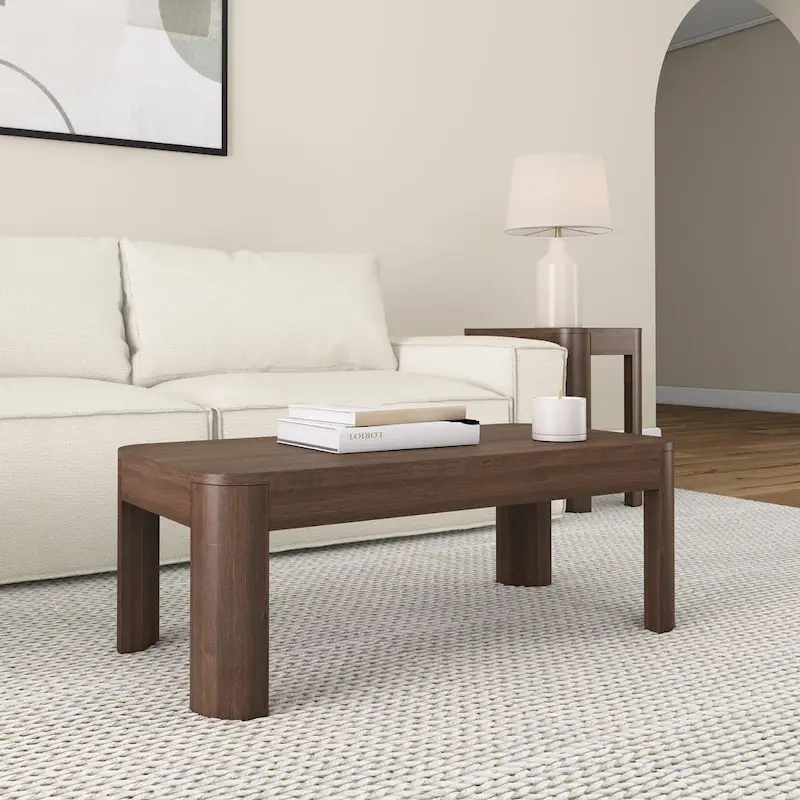 Plank and Beam Contour Rectangular Coffee Table - 40