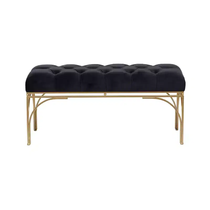 Rectangular Velvet Upholstered Bench