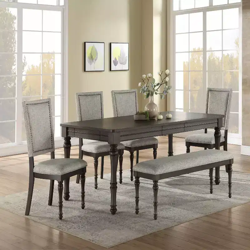 19" Linnett Bench Gray - Steve Silver Co.