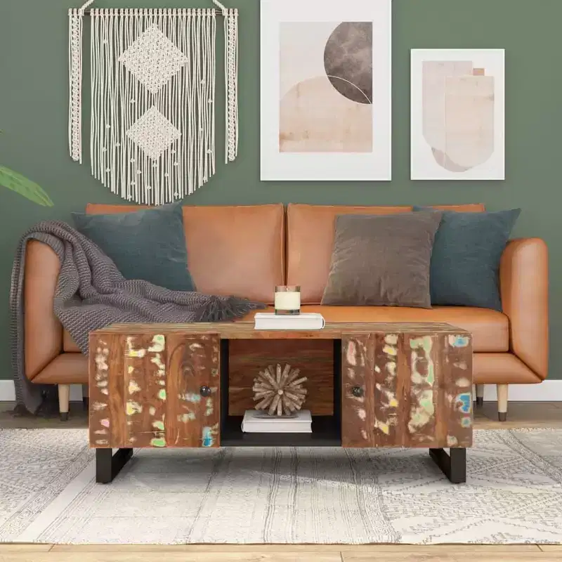 Coffee Table Mixed Colors Solid Reclaimed Wood