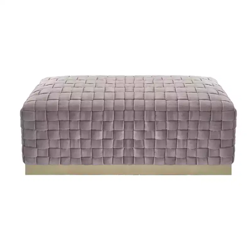 Nicole Miller Satine Velvet Hand Woven Bench with Base