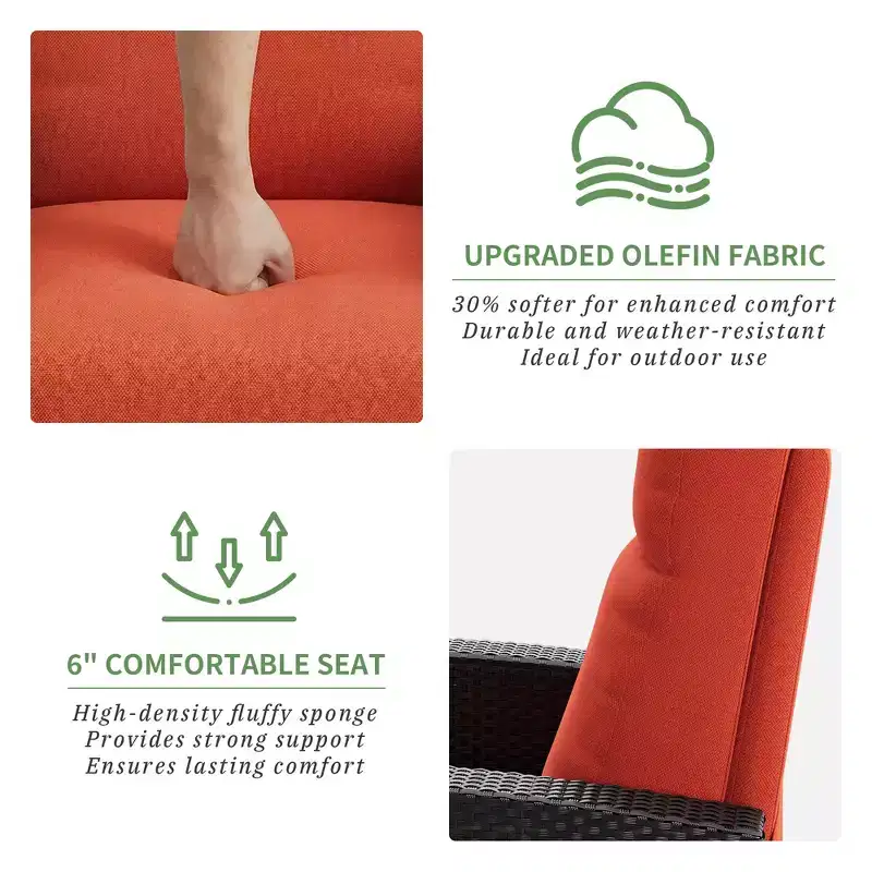 Wicker Recliner Chair with Adjustable Back & Footrest,150 Lay Flat Rattan Reclining Patio Chair with Extendable Side Table & Air Pump