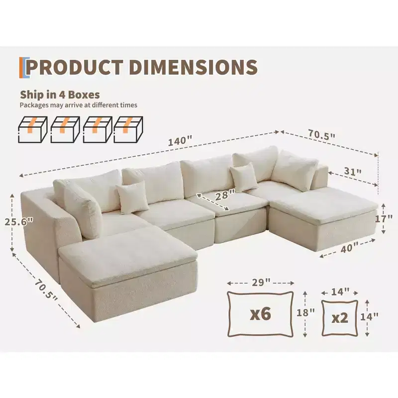 80-Inch Modern 3-Seater Sofa with Cup Holders, Deep Seat for Living Room, Office, Apartment