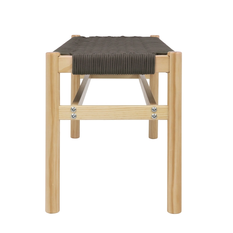 Fernway Solid Wood and Woven Rope Entryway Bench - 43.3L x 15.0W x 18.0H