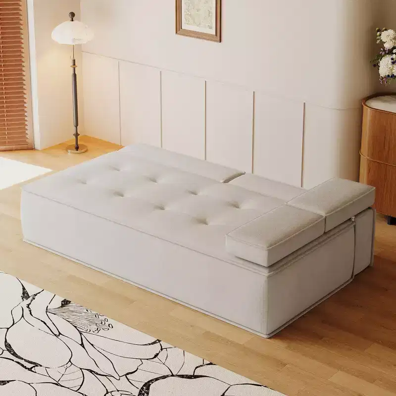 Luck Live 79 Multi-Functional Fabric Sleeper Sofa, Convertible Couch Bed with Supportive Foam Cushion for Apartment & Studio