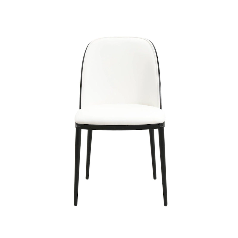 Dining Chair with Upholstered Seat Side Chair with MDF Wood Frame in Steel Set of 4
